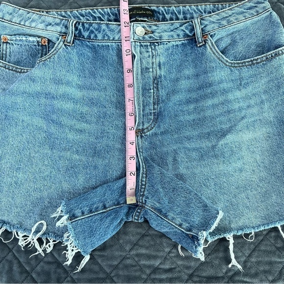 House Of Harlow 1960 Shorts Women Size 33 Cut Off High Rise Jean Blue W - Picture 6 of 8